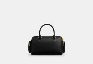 Rowan Satchel Bag With Pockets - Gold/Black