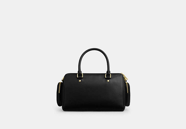 Rowan Satchel Bag With Pockets - Gold/Black