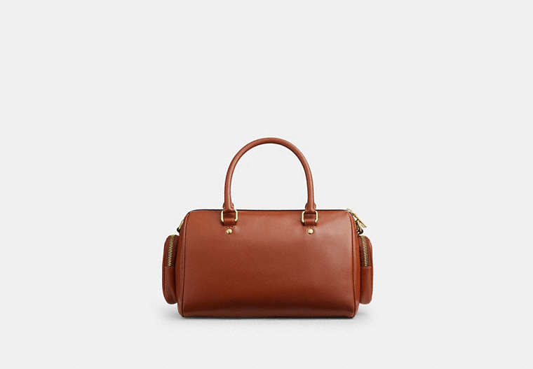Rowan Satchel Bag With Pockets - Gold/Cinnamon