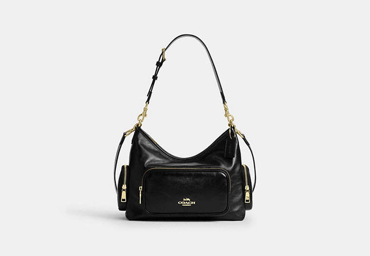 Laurel Shoulder Bag With Pockets - Gold/Black