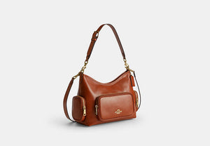 Laurel Shoulder Bag With Pockets - Gold/Cinnamon