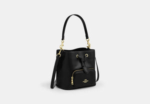 Rowan Bucket Bag With Pocket - Gold/Black