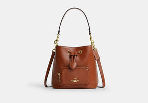 Rowan Bucket Bag With Pocket - Gold/Cinnamon