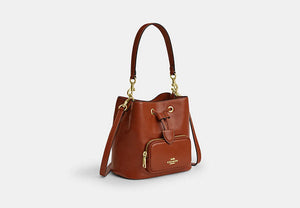 Rowan Bucket Bag With Pocket - Gold/Cinnamon