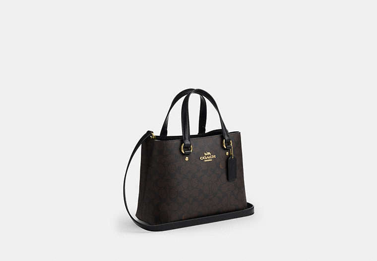 Station Carryall Bag In Signature Canvas - Gold/Walnut/Black