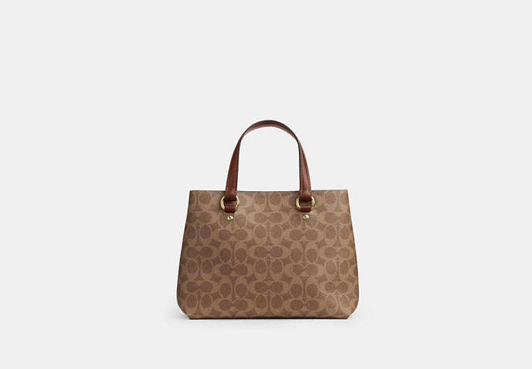Station Carryall Bag In Signature Canvas - Gold/Tan/Brown