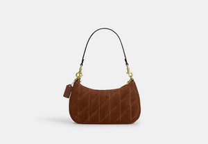 Teri Shoulder Bag With Quilting - Gold/Warm Brown