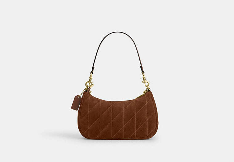 Teri Shoulder Bag With Quilting - Gold/Warm Brown