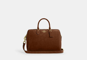 Rowan Large Satchel Bag - Gold/Warm Brown