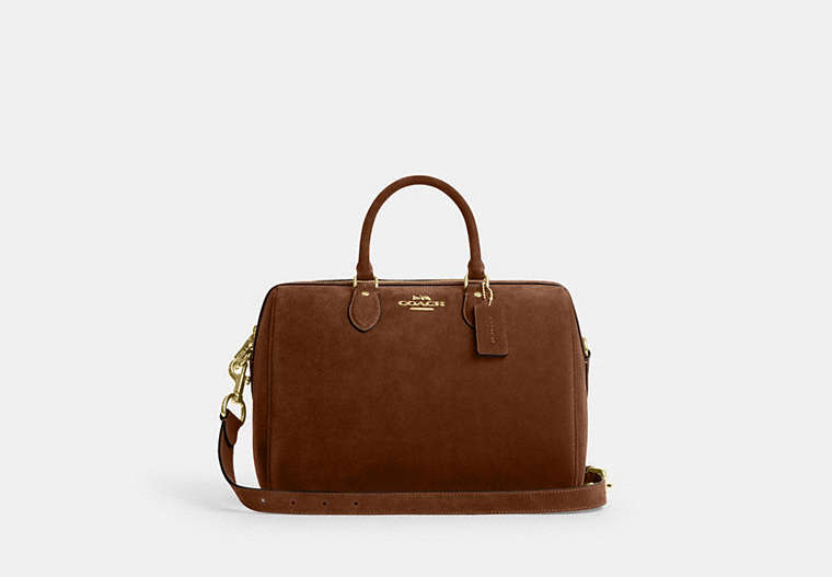 Rowan Large Satchel Bag - Gold/Warm Brown