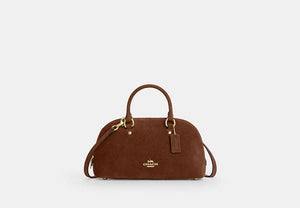 Lara Satchel Bag - Gold/Warm Brown