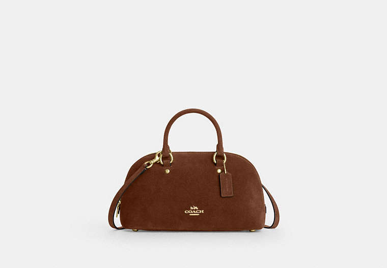 Lara Satchel Bag - Gold/Warm Brown