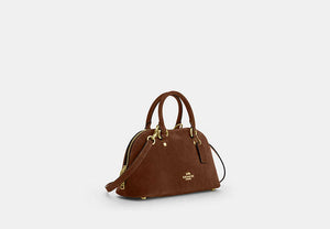 Lara Satchel Bag - Gold/Warm Brown