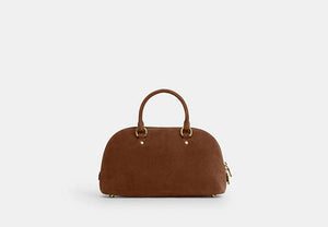 Lara Satchel Bag - Gold/Warm Brown