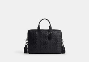 Austin Brief In Signature Leather - Silver/BLACK