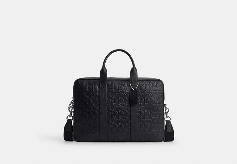 Austin Brief In Signature Leather - Silver/BLACK