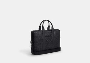 Austin Brief In Signature Leather - Silver/BLACK
