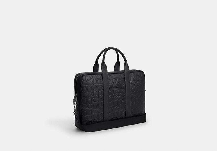 Austin Brief In Signature Leather - Silver/BLACK