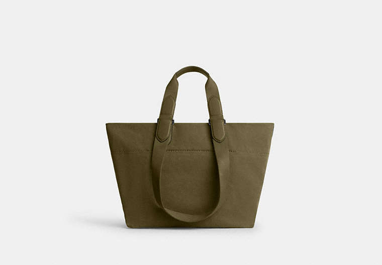 Small Tour Tote Bag In Regenerative Cotton - Silver/OLIVE
