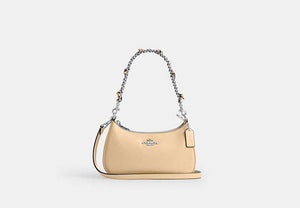 Teri Shoulder Bag With Bows - Silver/Light Sand