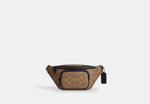Travis Belt Bag 30 In Signature Canvas - Matte Black/Tan Black