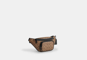 Travis Belt Bag 30 In Signature Canvas - Matte Black/Tan Black