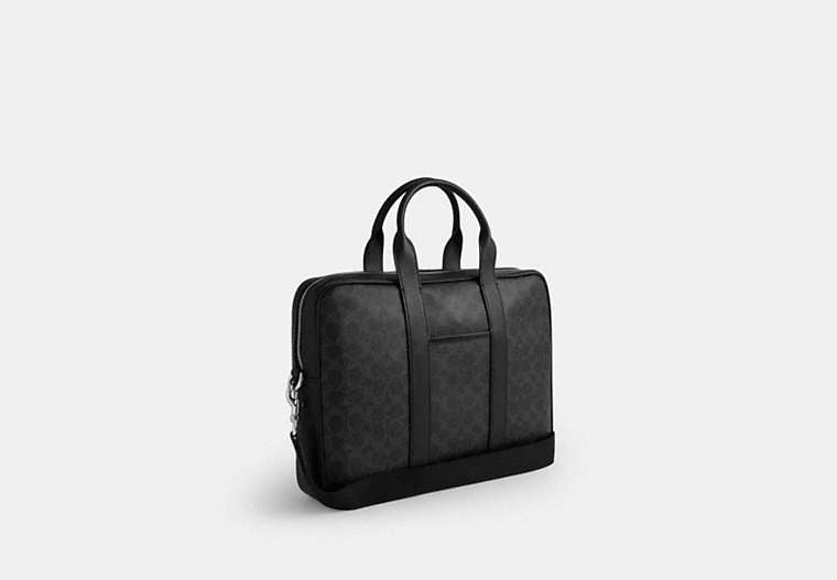 Austin Brief In Signature Canvas - Silver/Black Signature
