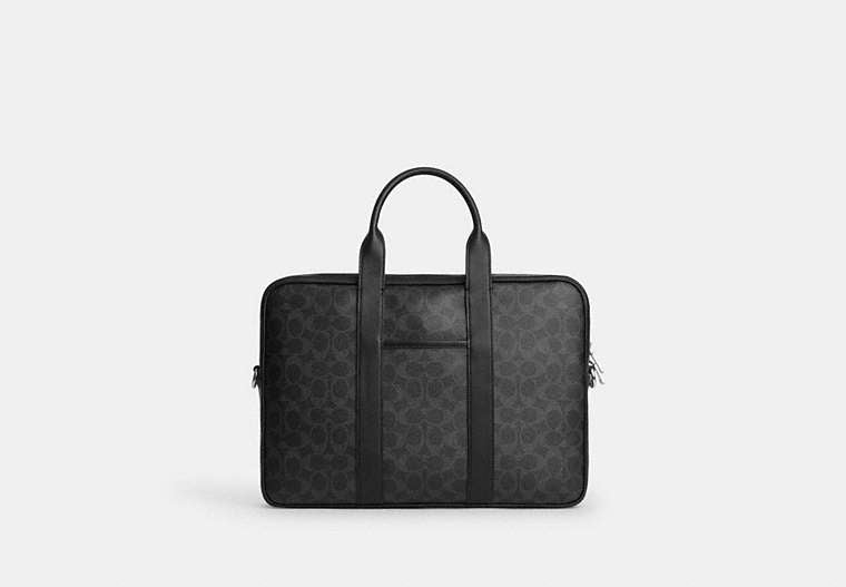 Austin Brief In Signature Canvas - Silver/Black Signature
