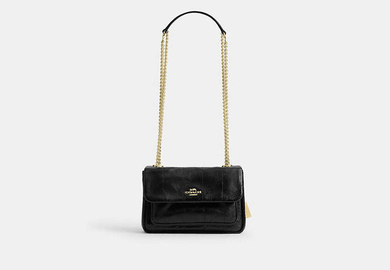 Elodie Crossbody Bag 18 With Quilting - Gold/Black