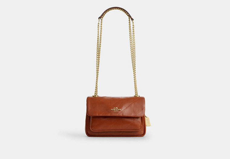 Elodie Crossbody Bag 18 With Quilting - Gold/Cinnamon