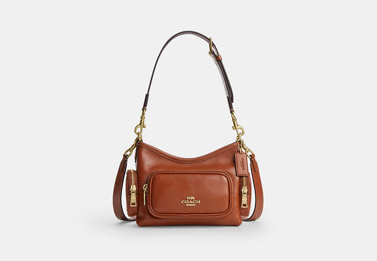 Laurel Shoulder Bag 22 With Pockets - Gold/Cinnamon