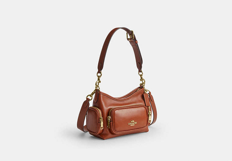 Laurel Shoulder Bag 22 With Pockets - Gold/Cinnamon