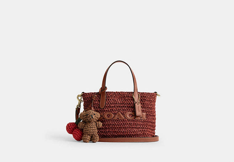 City Mini Tote Bag With Charms - Gold/Russet