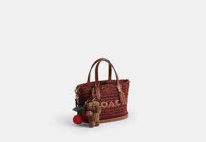 City Mini Tote Bag With Charms - Gold/Russet