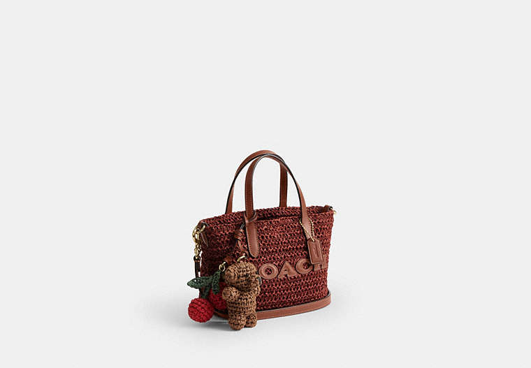 City Mini Tote Bag With Charms - Gold/Russet