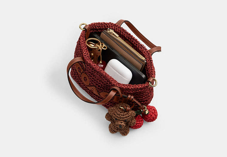 City Mini Tote Bag With Charms - Gold/Russet