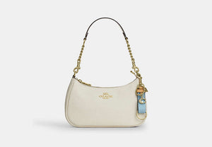 Trigger Snap Bag Charm In Signature Leather With Charm - Gold/Light Blue