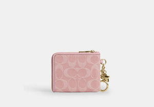 Small Corner Zip Wallet - Gold/Light Pink
