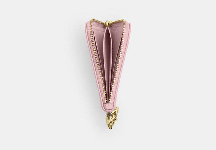 Small Corner Zip Wallet - Gold/Light Pink