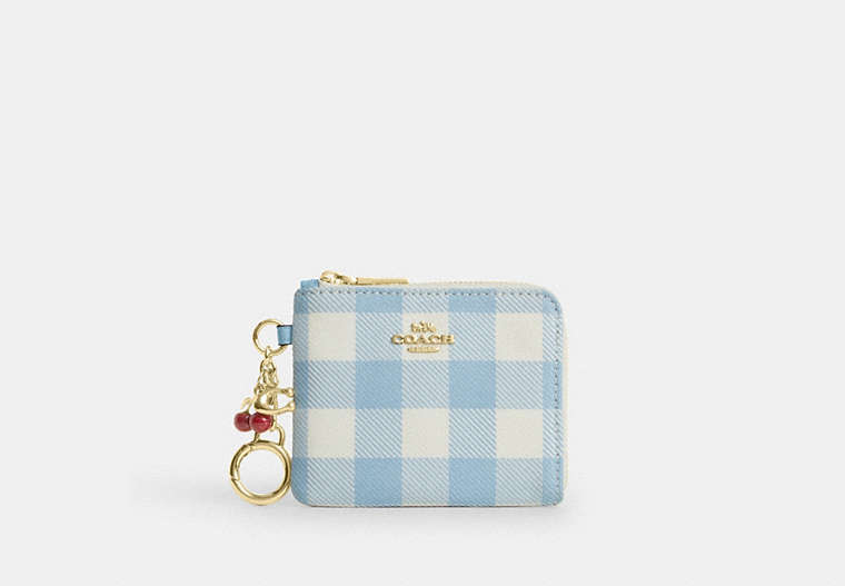 Small Corner Zip Wallet - Gold/Blue Multi