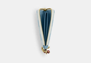 Small Corner Zip Wallet - Gold/Blue Multi