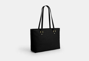Station Tote Bag In Signature Leather - Gold/Black
