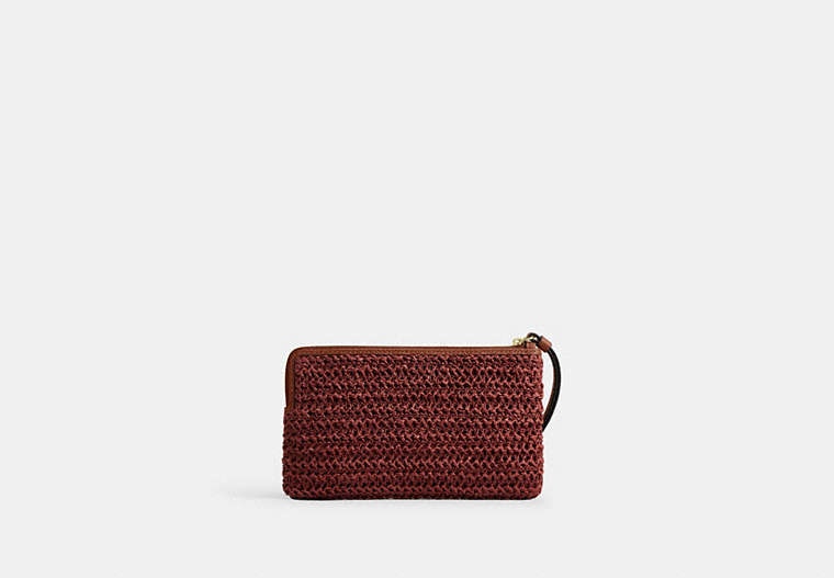 Large Corner Zip Wristlet - Gold/Russet