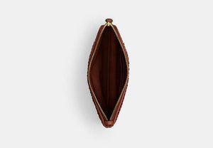 Large Corner Zip Wristlet - Gold/Russet