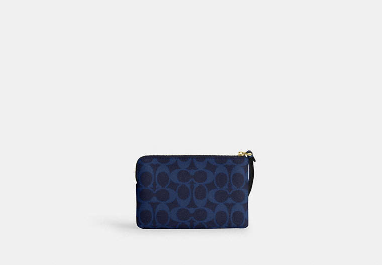 Corner Zip Wristlet - Gold/Navy
