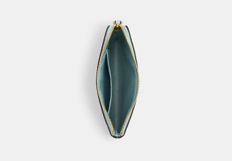 Corner Zip Wristlet - Gold/Light Blue