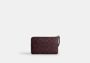 Corner Zip Wristlet - Gold/Black Currant