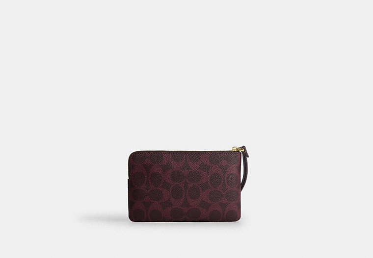 Corner Zip Wristlet - Gold/Black Currant