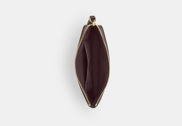 Corner Zip Wristlet - Gold/Black Currant