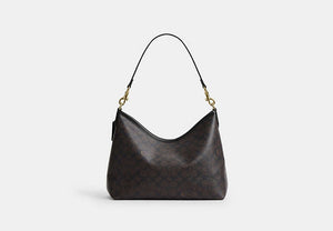 Laurel Shoulder Bag In Signature Canvas - Gold/Walnut/Black